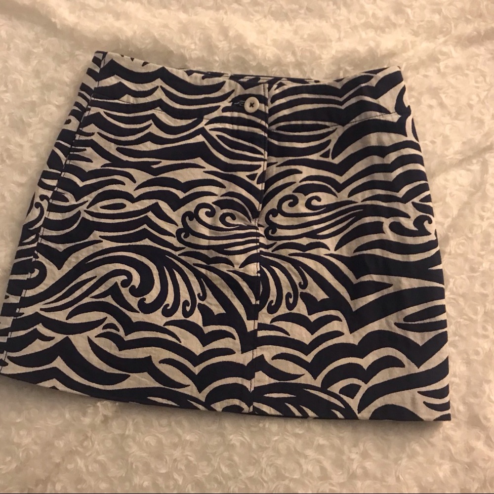 Lilly Pulitzer Navy and White Mini Skirt